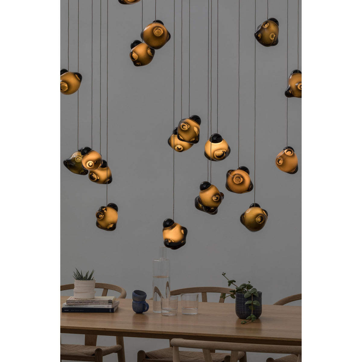 Ice Pier Pendant Lamp - Hand-Blown Sculptural Glass Multi-Pendant Cascade