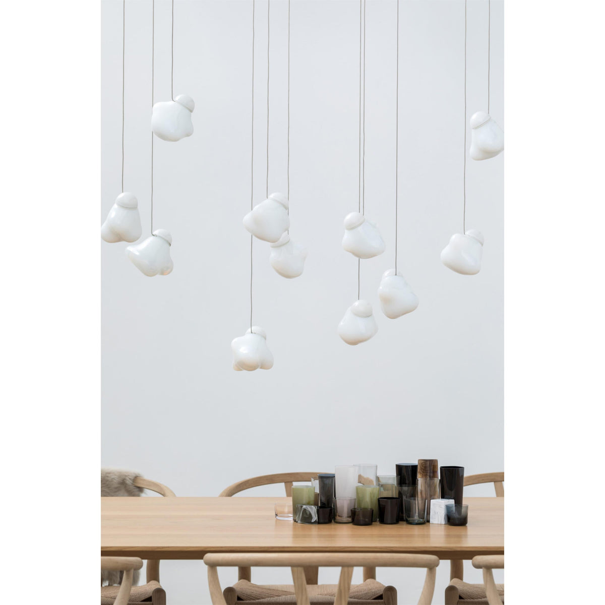 Ice Pier Pendant Lamp - Hand-Blown Sculptural Glass Multi-Pendant Cascade