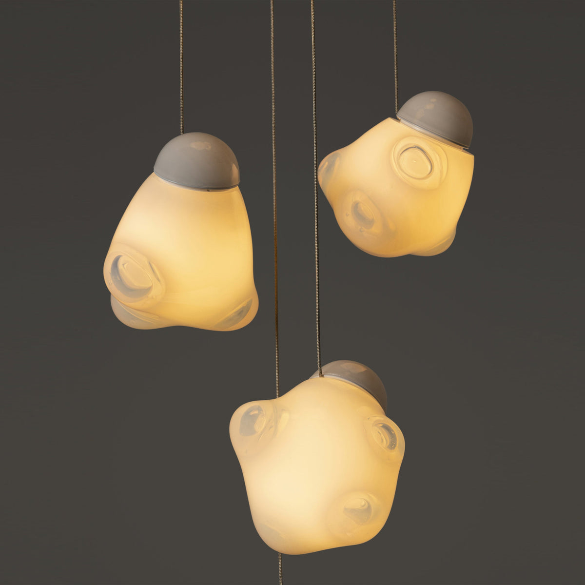 Ice Pier Pendant Lamp - Hand-Blown Sculptural Glass Multi-Pendant Cascade