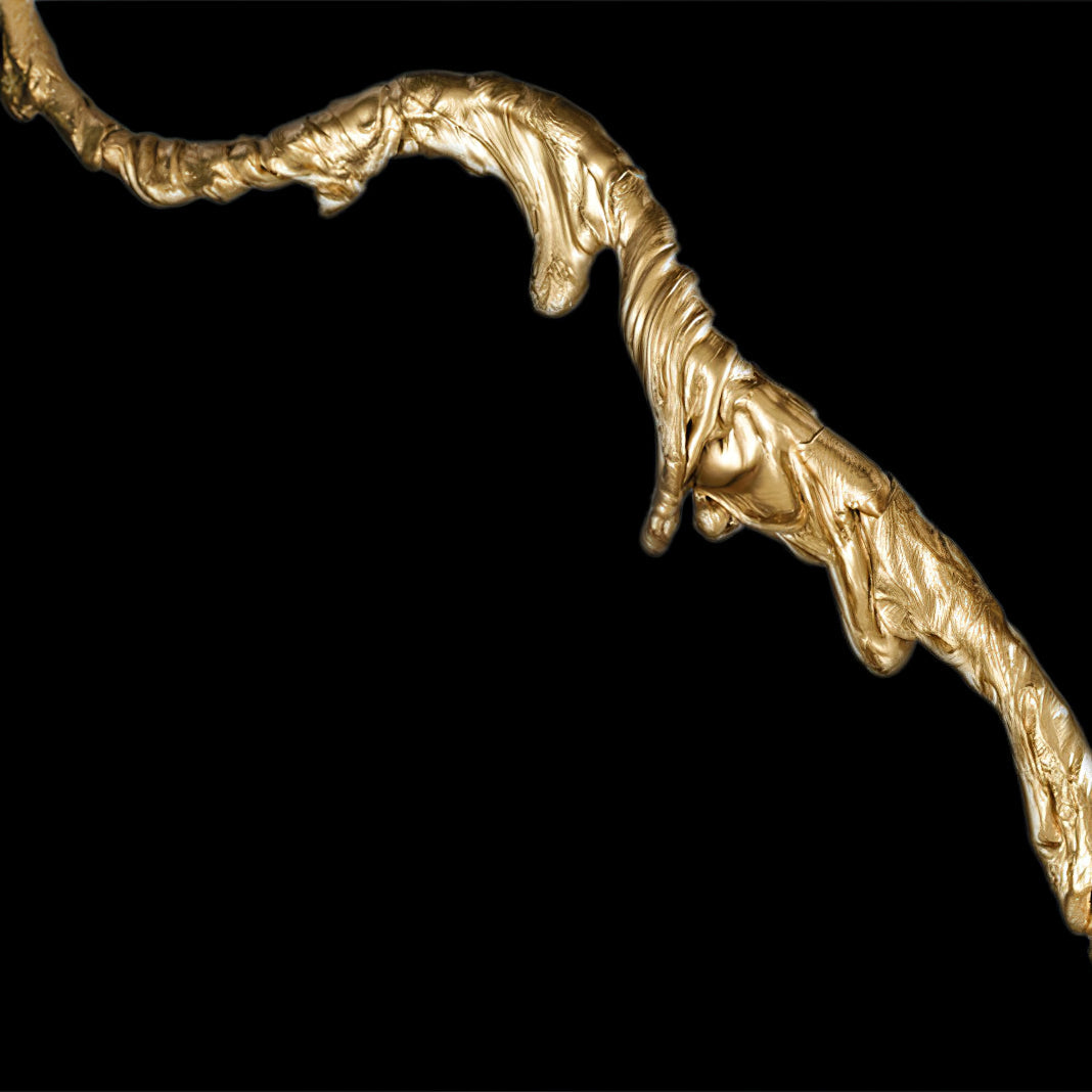 Ines Floor Lamp - Architectural 3-Head Brass Structure & White Fabric Shade Light