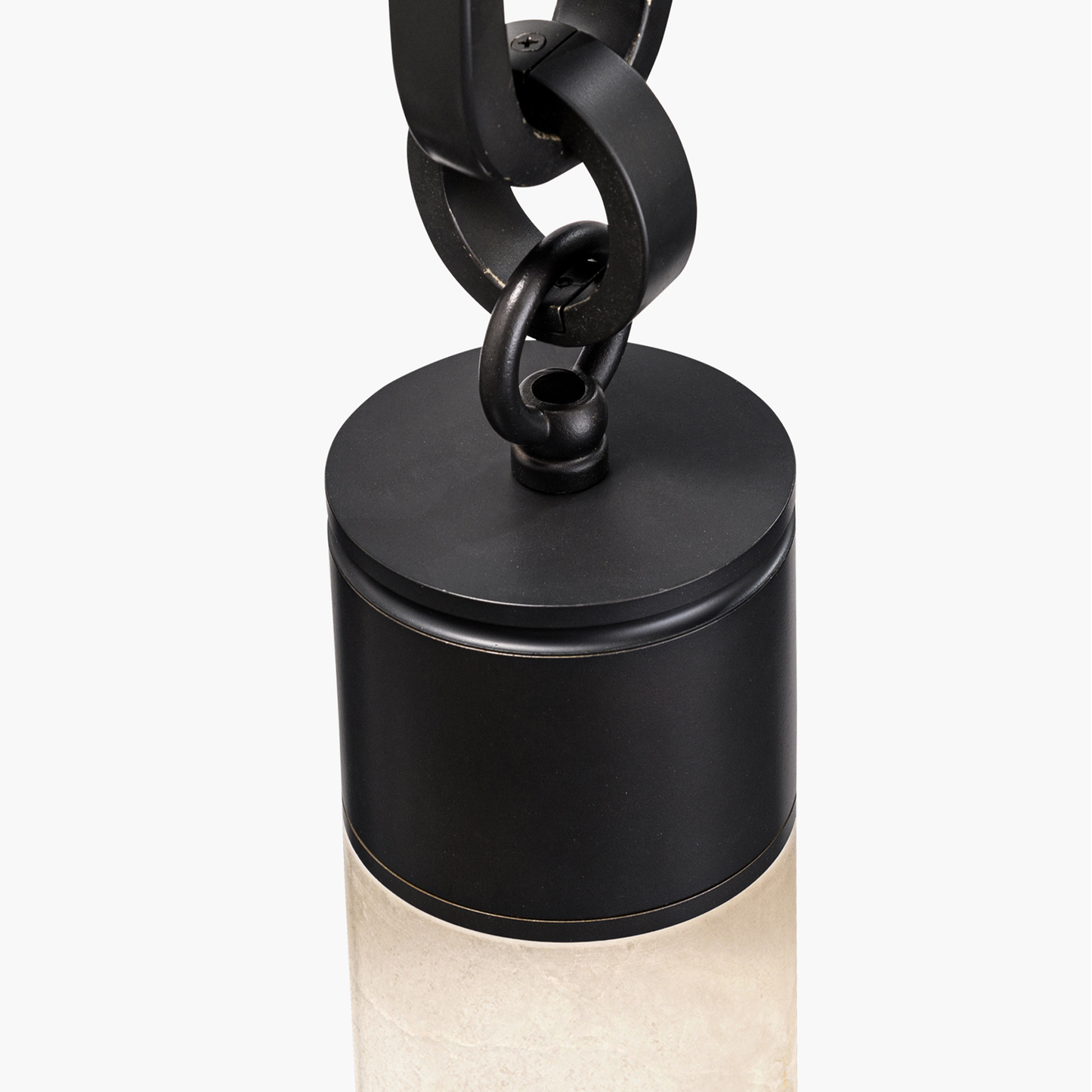 Chain Alabaster Chandelier - Luxury Elliptical Link & Natural Stone LED Pendant