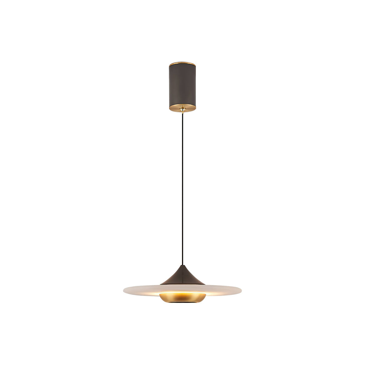 Ipno LED Alabaster Pendant Light - Sleek Aluminum & Natural Spanish Alabaster Disc Pendant
