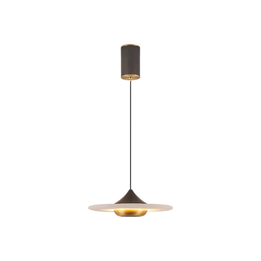 Ipno LED Alabaster Pendant Light - Sleek Aluminum & Natural Spanish Alabaster Disc Pendant