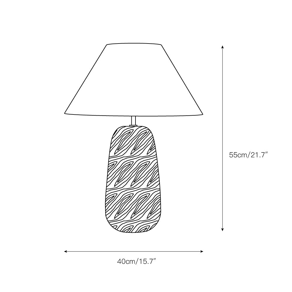 Irving Wood Table Lamp - Sculptural Organic Timber Base & Tapered Fabric Shade Accent Light
