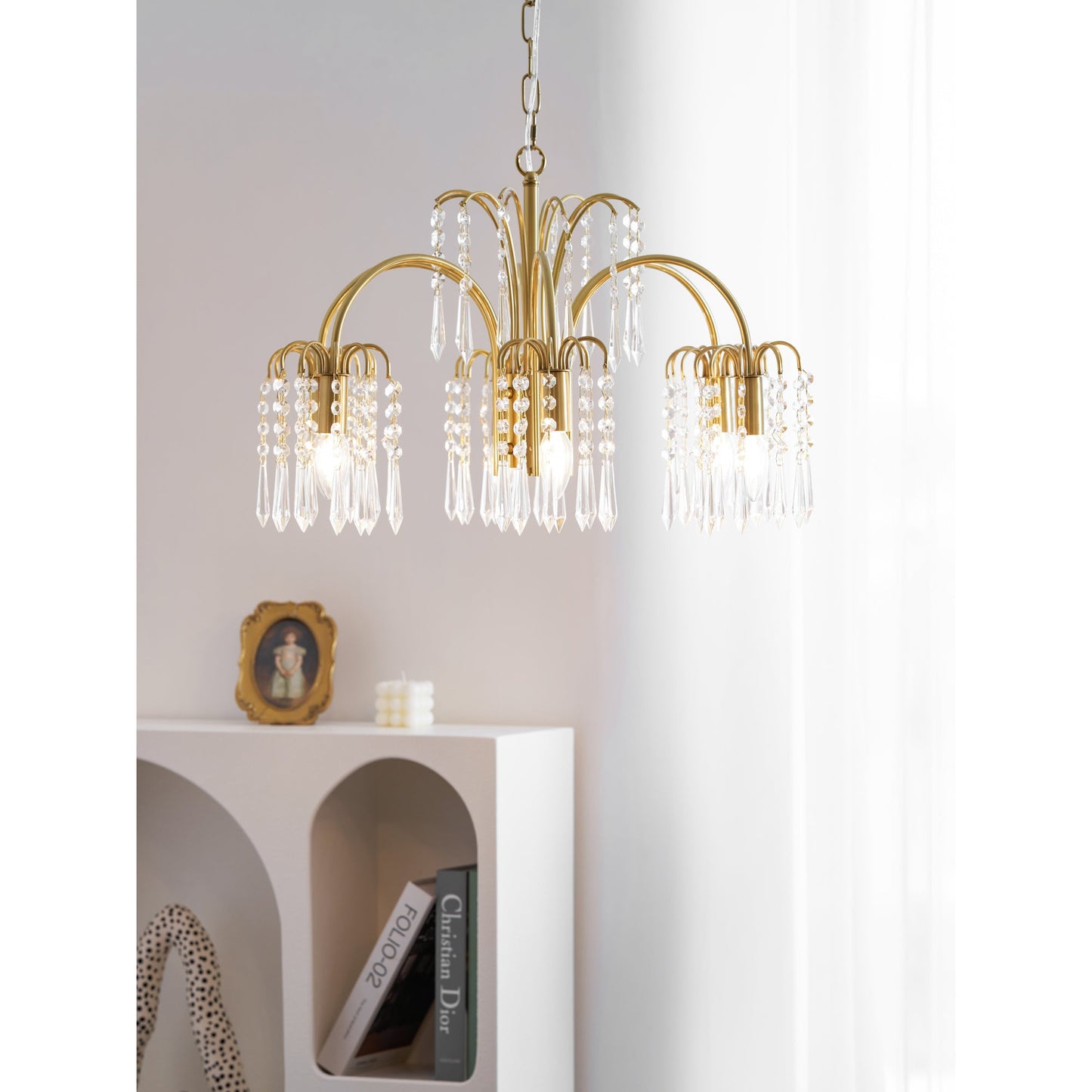 Brass Candle Crystal Chandelier - Traditional K9 Crystal & Polished Brass Chandelier