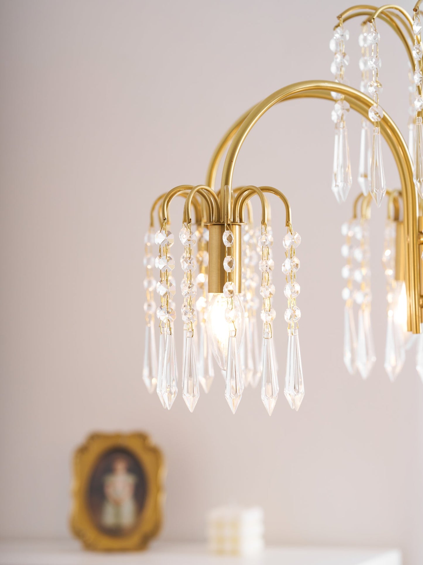 Brass Candle Crystal Chandelier - Traditional K9 Crystal & Polished Brass Chandelier