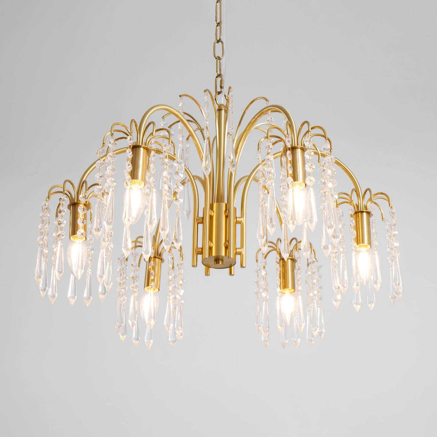 Brass Candle Crystal Chandelier - Traditional K9 Crystal & Polished Brass Chandelier