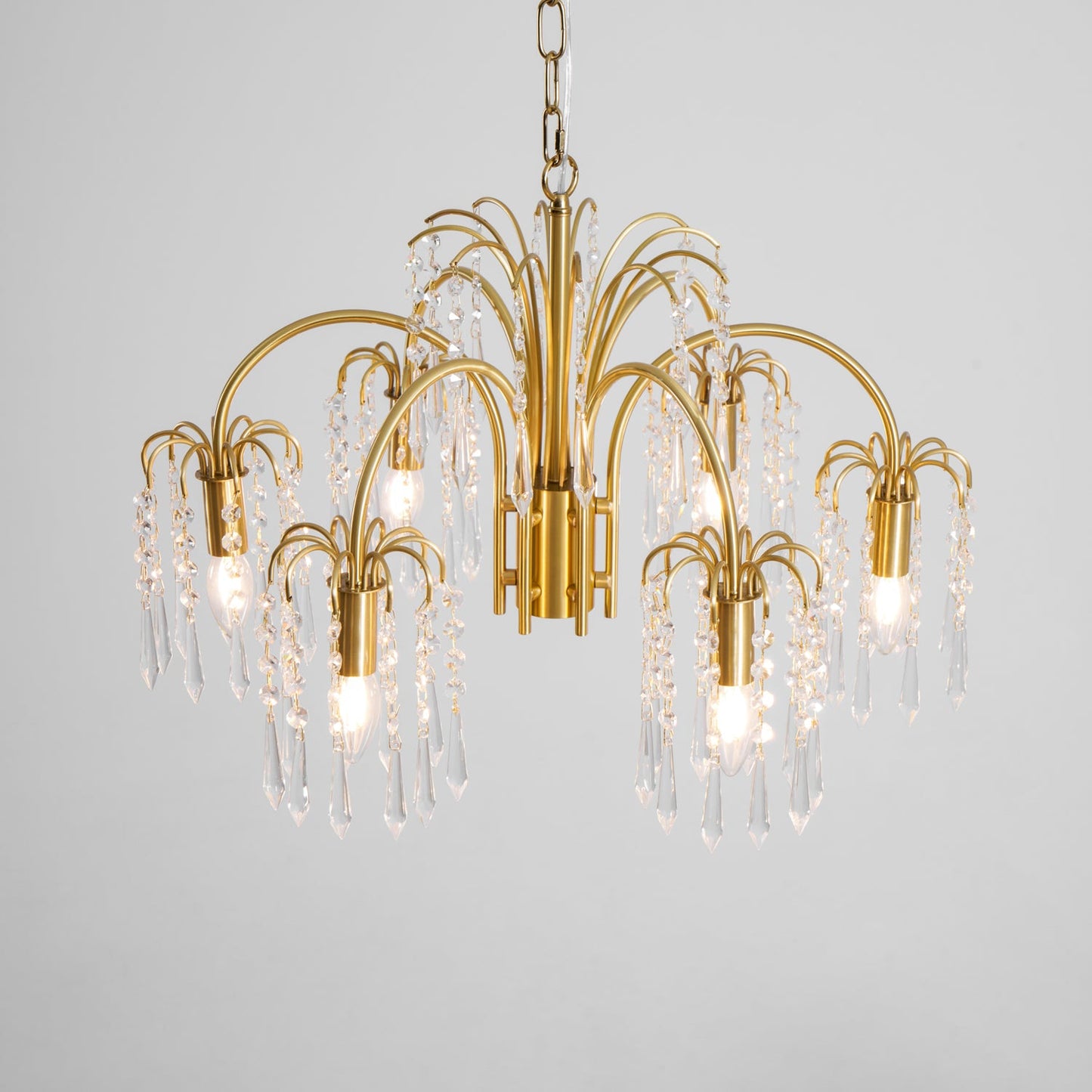 Brass Candle Crystal Chandelier - Traditional K9 Crystal & Polished Brass Chandelier