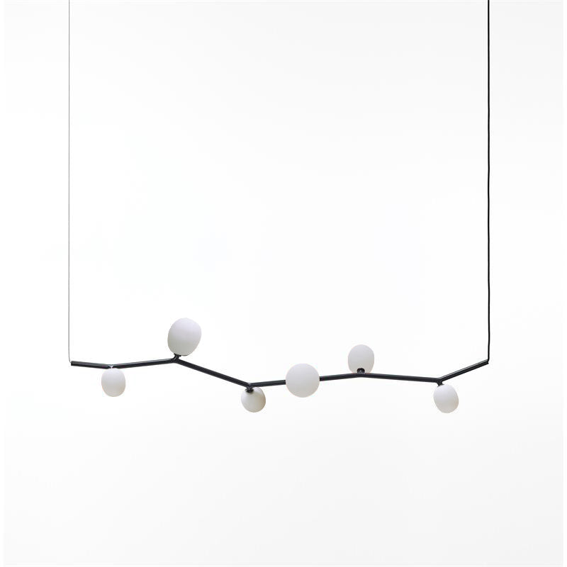 Matteo Horizontal Pendant Lamp - Nature-Inspired Modular Glass Globe Linear Light