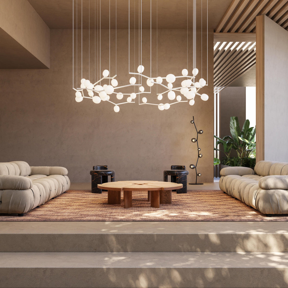 Matteo Horizontal Pendant Lamp - Nature-Inspired Modular Glass Globe Linear Light