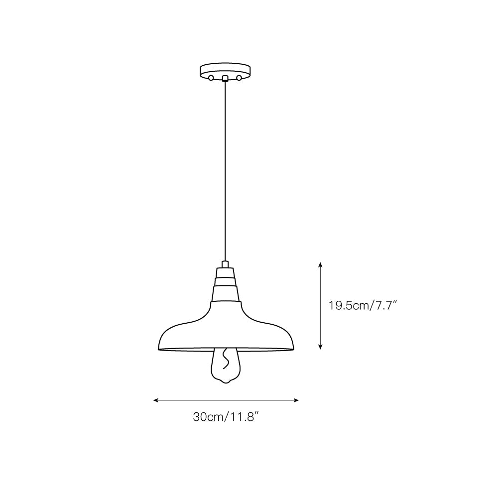 Jacob Pendant Light - Handcrafted Solid Wood Wide Dome Scandinavian Pendant