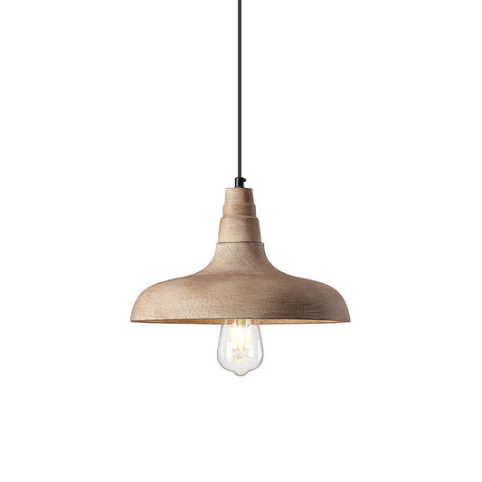 Jacob Pendant Light - Handcrafted Solid Wood Wide Dome Scandinavian Pendant