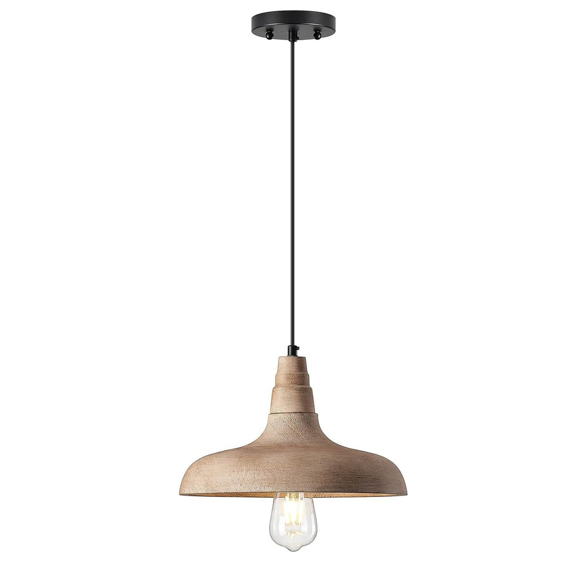 Jacob Pendant Light - Handcrafted Solid Wood Wide Dome Scandinavian Pendant