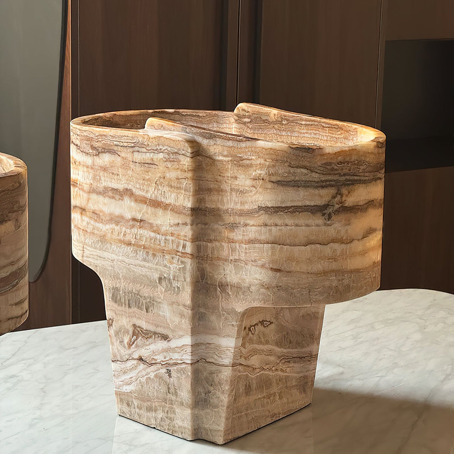 Jade Texture Table Lamp - Genuine Agate Jade Sculptural Table Light
