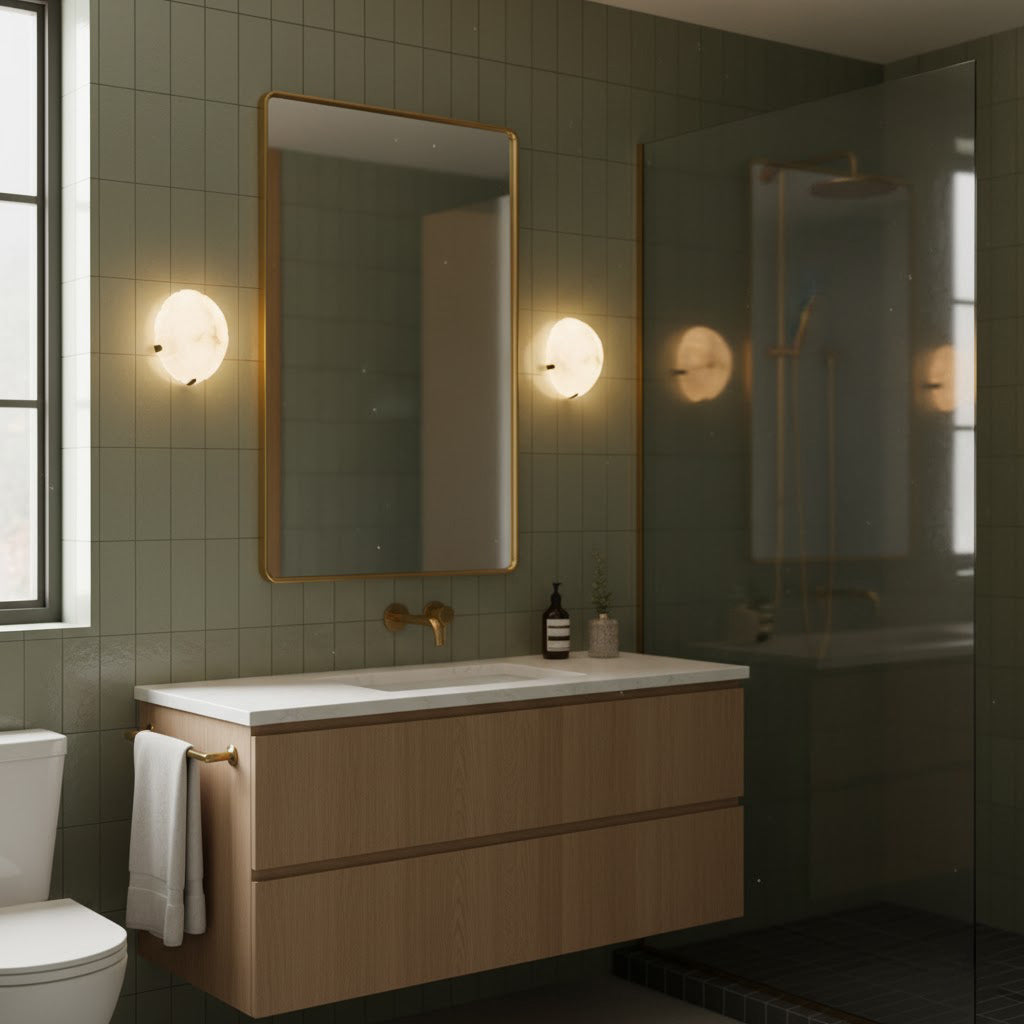 Jellyfish Alabaster Wall Lamp - Organic Spanish Alabaster & Solid Brass Integrated LED Sconce