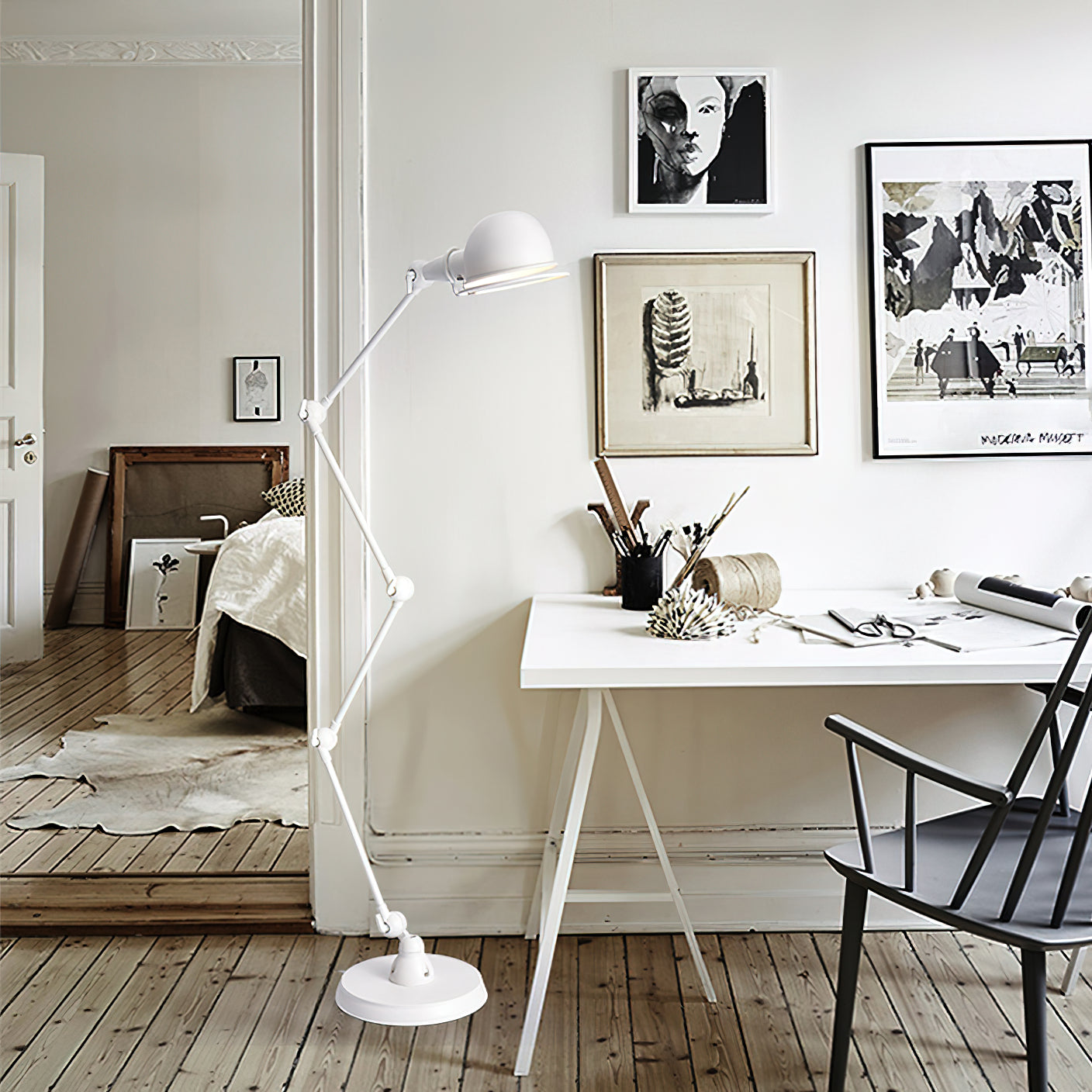 Jielde Floor Lamp - Retro Industrial 5-Articulation Adjustable Metal Floor Light