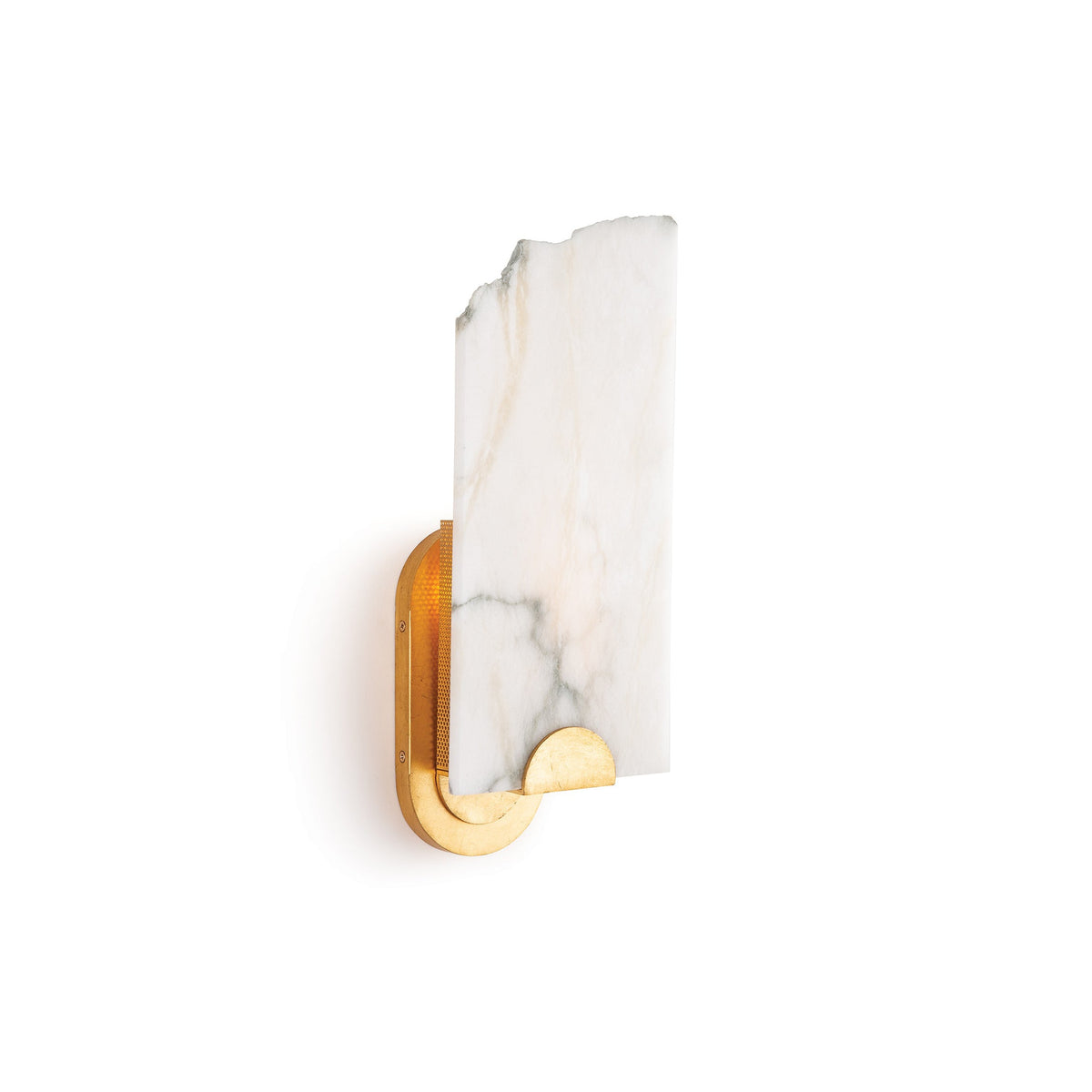 Jonah Alabaster Wall Lamp - Natural Raw Edge Spanish Alabaster & Brass Sconce