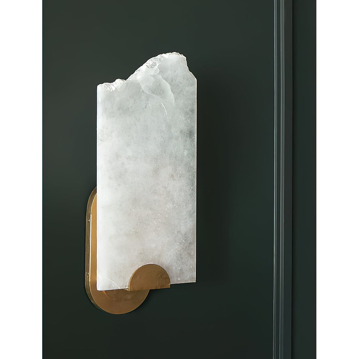 Jonah Alabaster Wall Lamp - Natural Raw Edge Spanish Alabaster & Brass Sconce