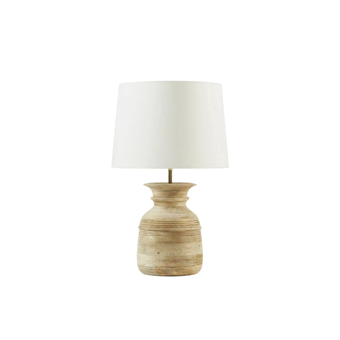 Kamryn Table Lamp - Ancient Greek Stamnos Solid Wood & Fabric Drum Lamp