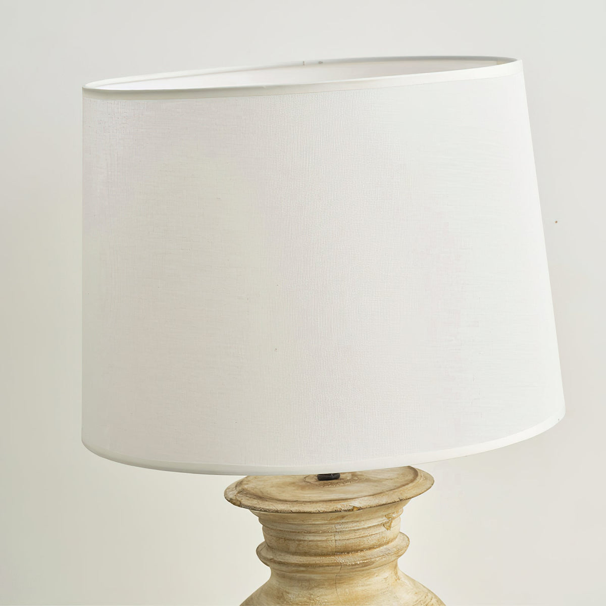 Kamryn Table Lamp - Ancient Greek Stamnos Solid Wood & Fabric Drum Lamp