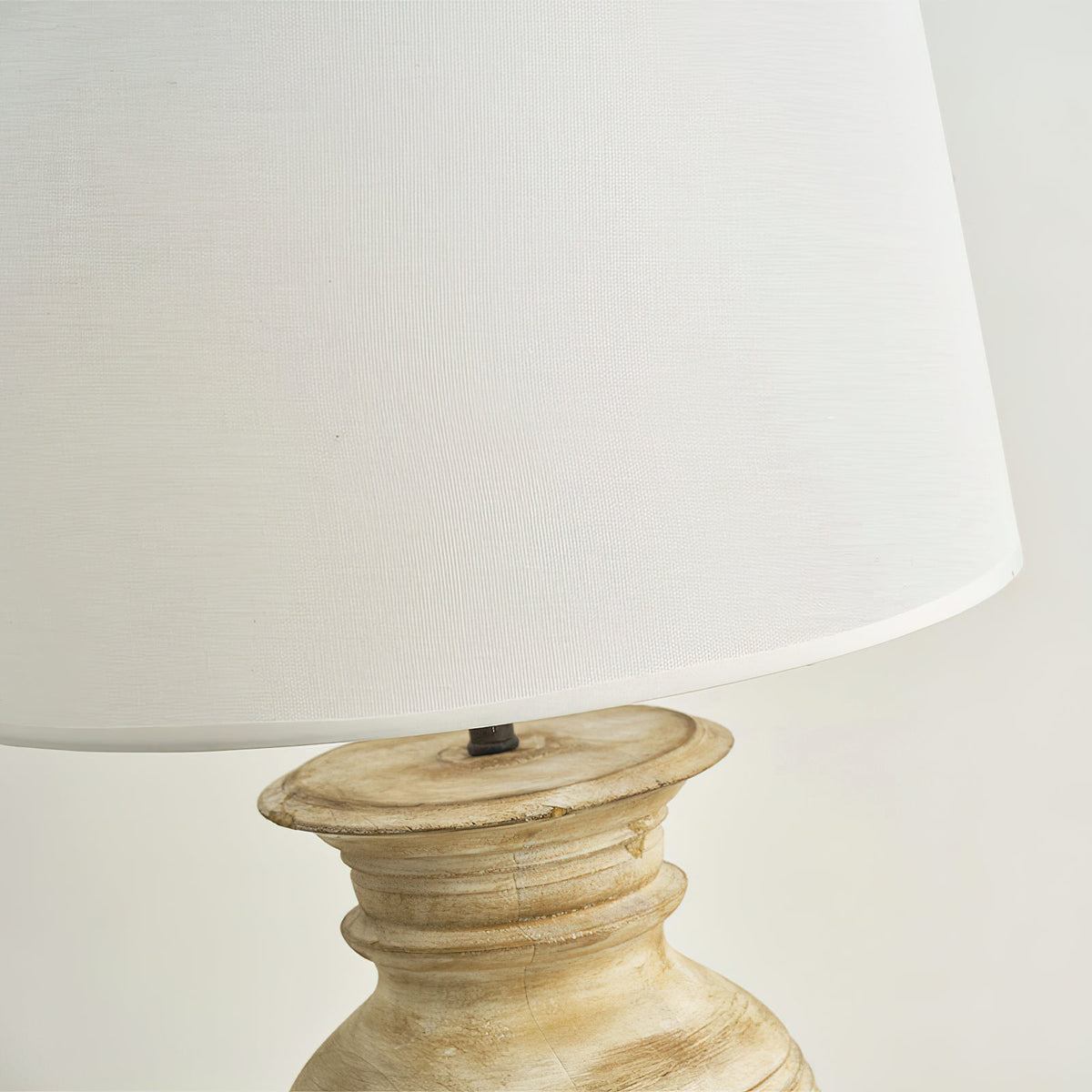 Kamryn Table Lamp - Ancient Greek Stamnos Solid Wood & Fabric Drum Lamp