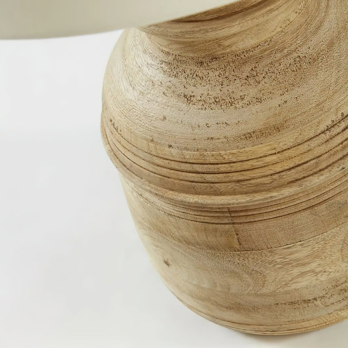 Kamryn Table Lamp - Ancient Greek Stamnos Solid Wood & Fabric Drum Lamp