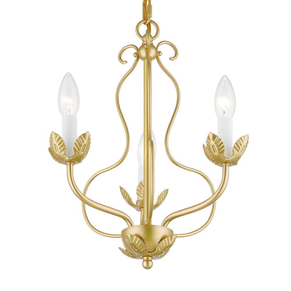 Kempton Chandelier - Modern Floral Iron Pendant | Black & Antique Brass Multi-Head Lighting