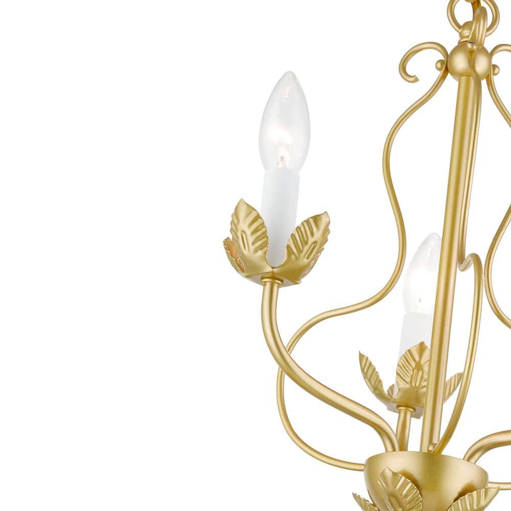 Kempton Chandelier - Modern Floral Iron Pendant | Black & Antique Brass Multi-Head Lighting