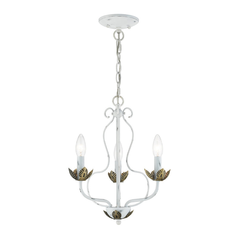 Kempton Chandelier - Modern Floral Iron Pendant | Black & Antique Brass Multi-Head Lighting