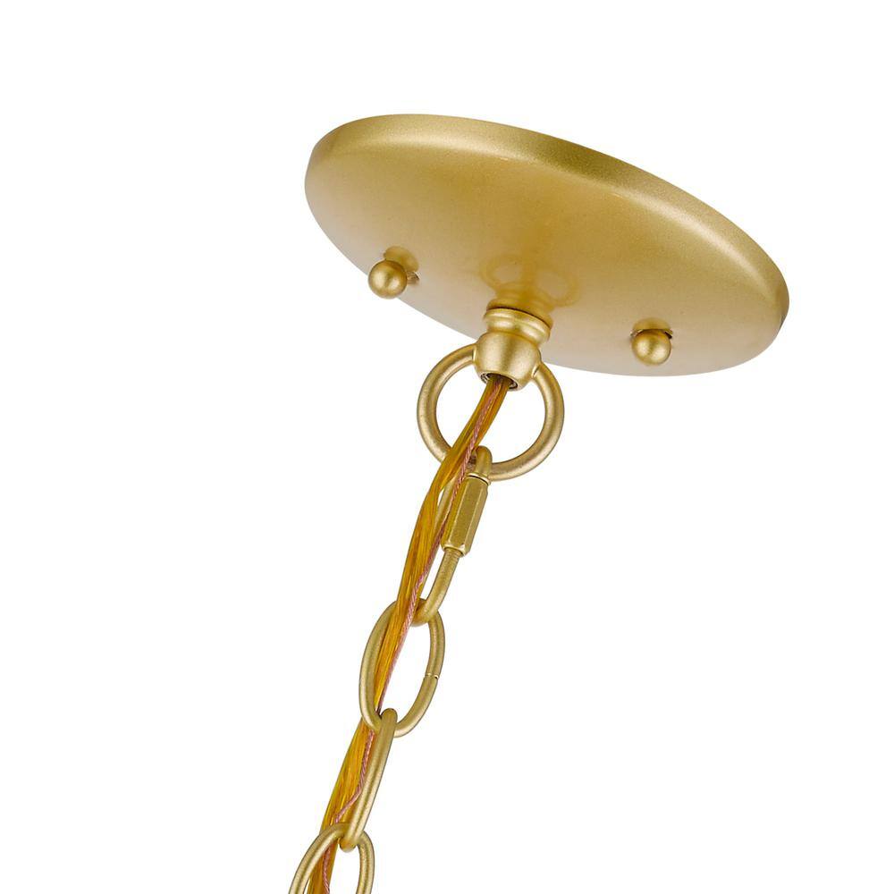 Kempton Chandelier - Modern Floral Iron Pendant | Black & Antique Brass Multi-Head Lighting