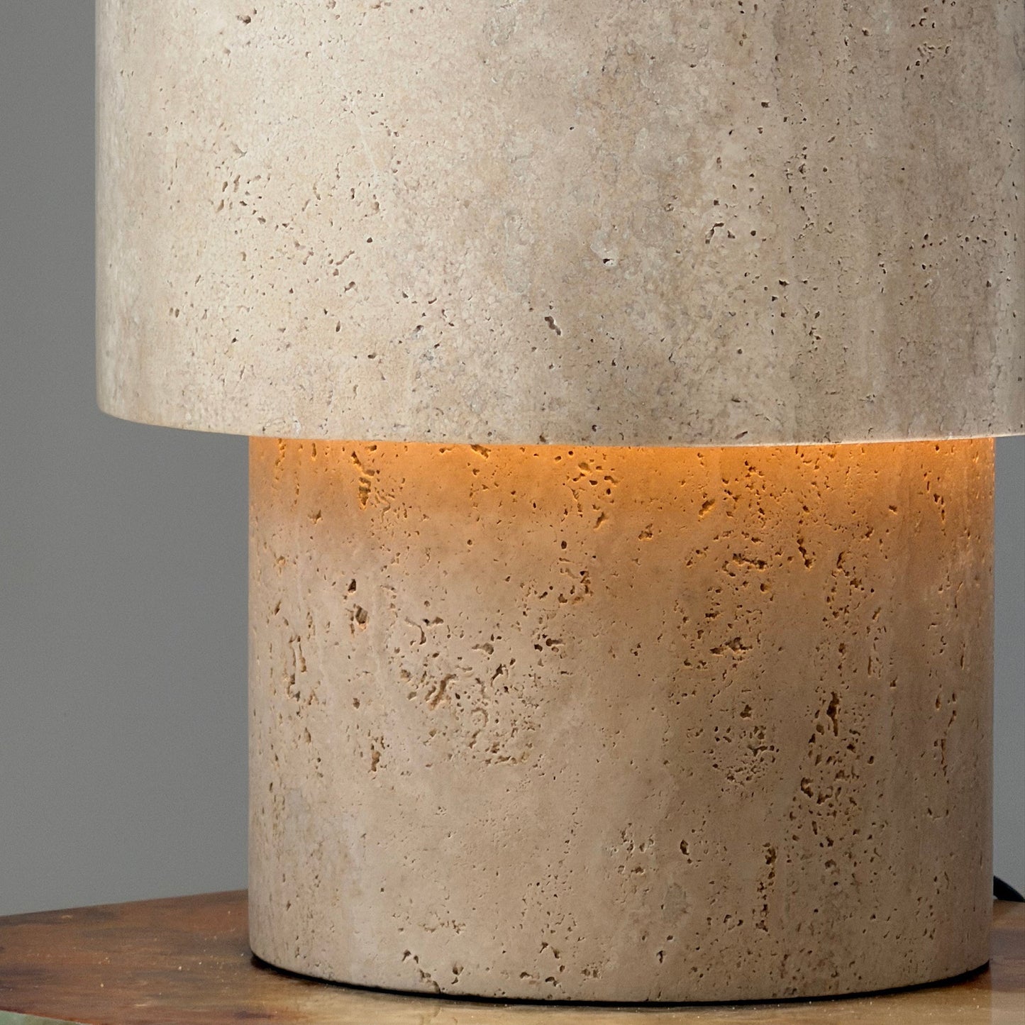 Kennett Travertine Table Lamp - Sculptural Natural Stone LED Desk Light | Modern Organic