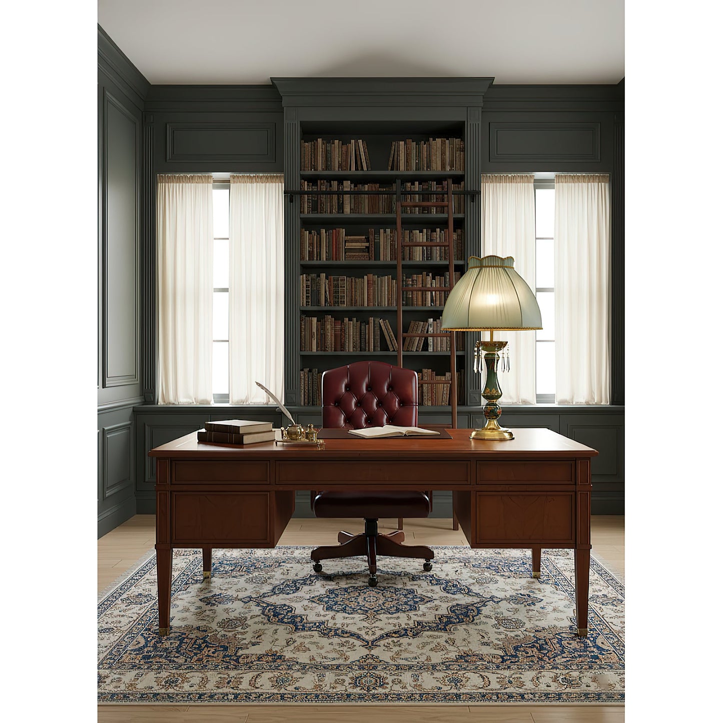 Kenton Ceramics Table Lamp - Brass & Green Ceramic Luxury Sconce