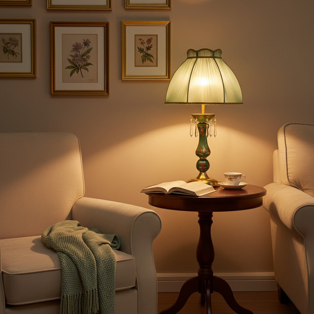 Kenton Ceramics Table Lamp - Brass & Green Ceramic Luxury Sconce
