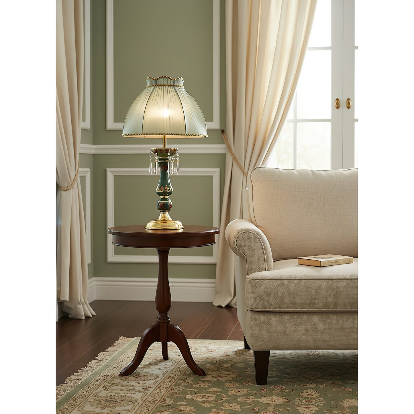 Kenton Ceramics Table Lamp - Brass & Green Ceramic Luxury Sconce