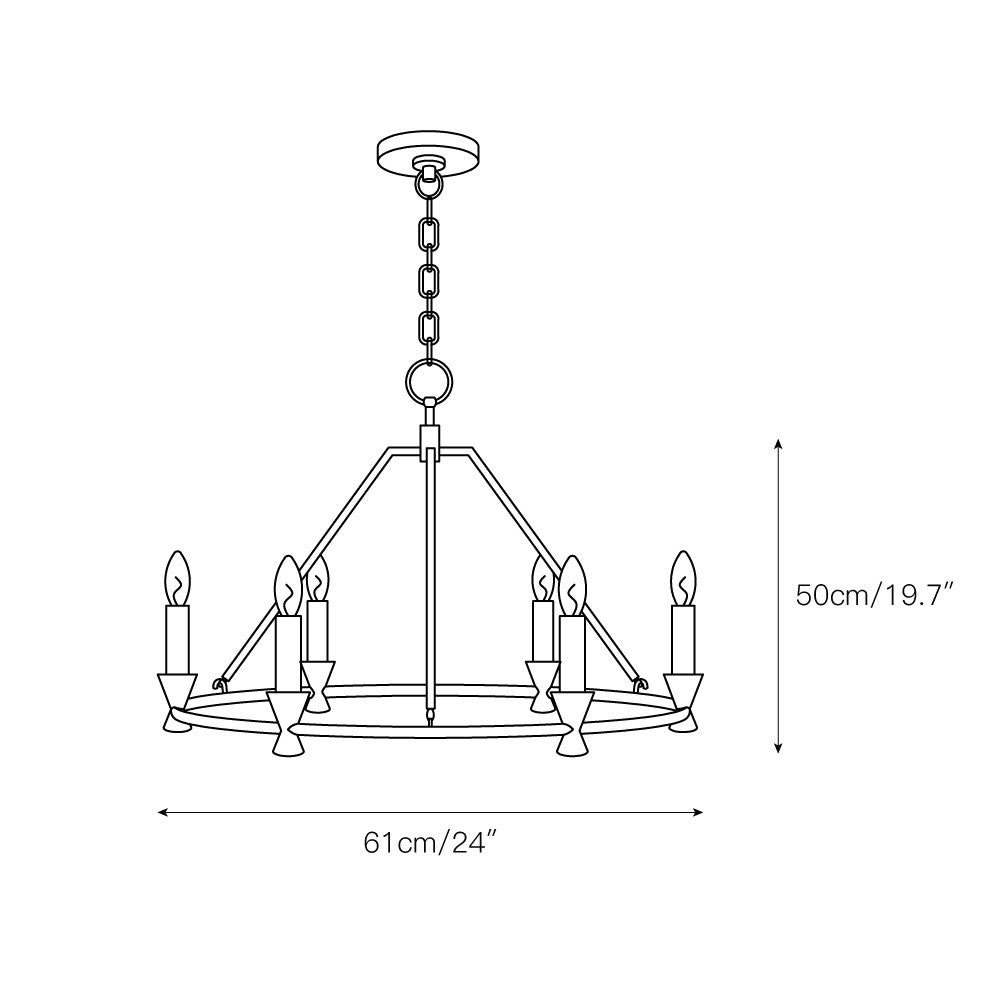 Kylan Chandelier - Modern Open-Frame Steel Candelabra | Minimalist Industrial Lighting