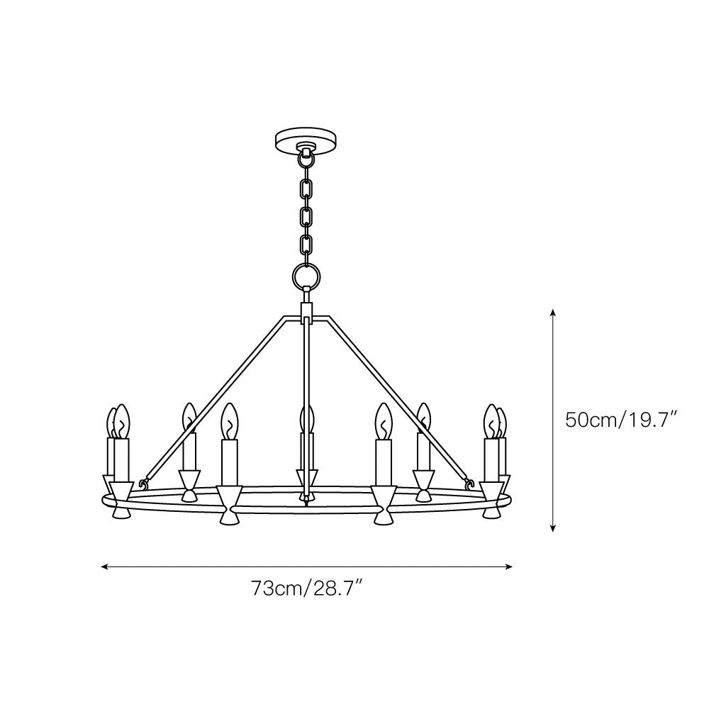 Kylan Chandelier - Modern Open-Frame Steel Candelabra | Minimalist Industrial Lighting