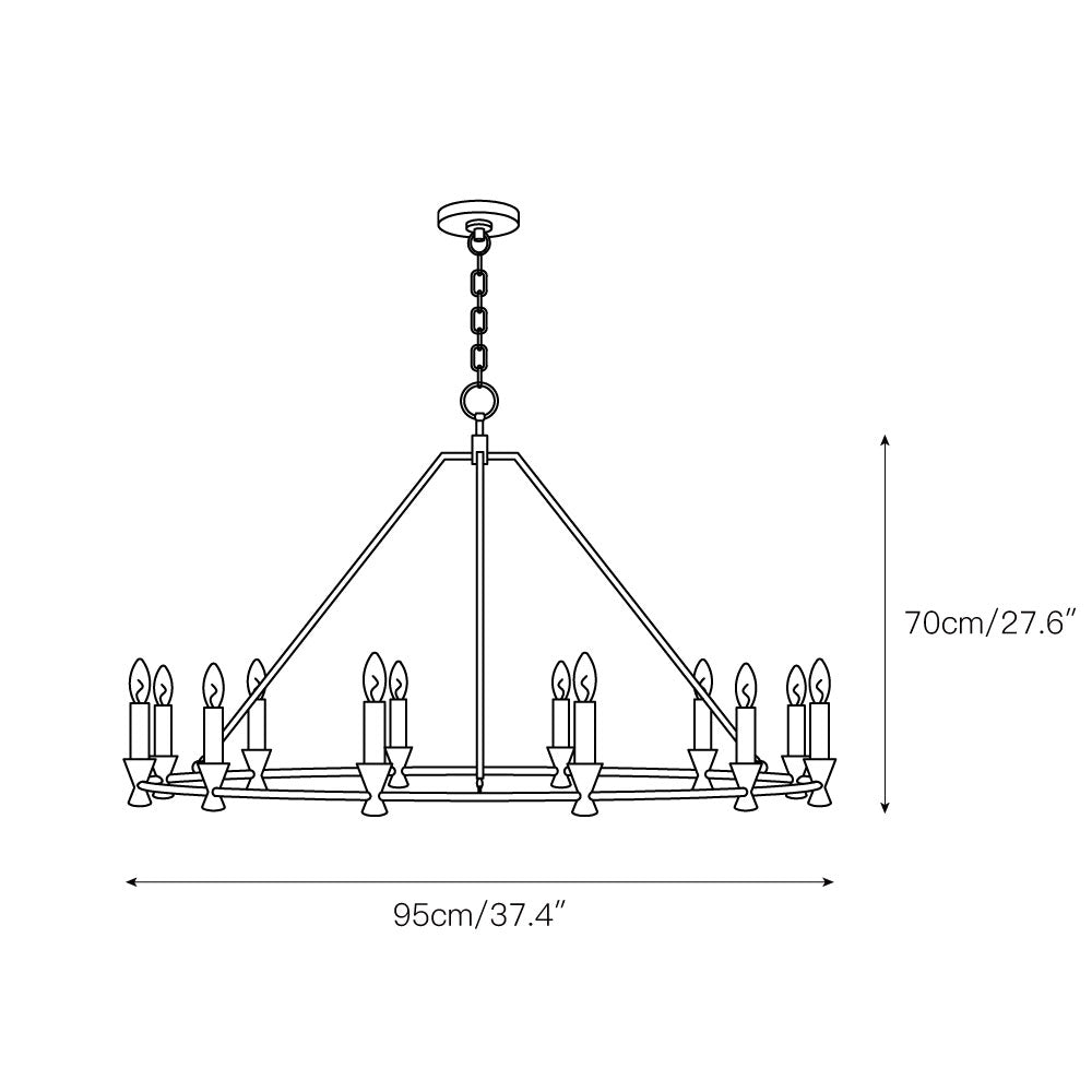 Kylan Chandelier - Modern Open-Frame Steel Candelabra | Minimalist Industrial Lighting