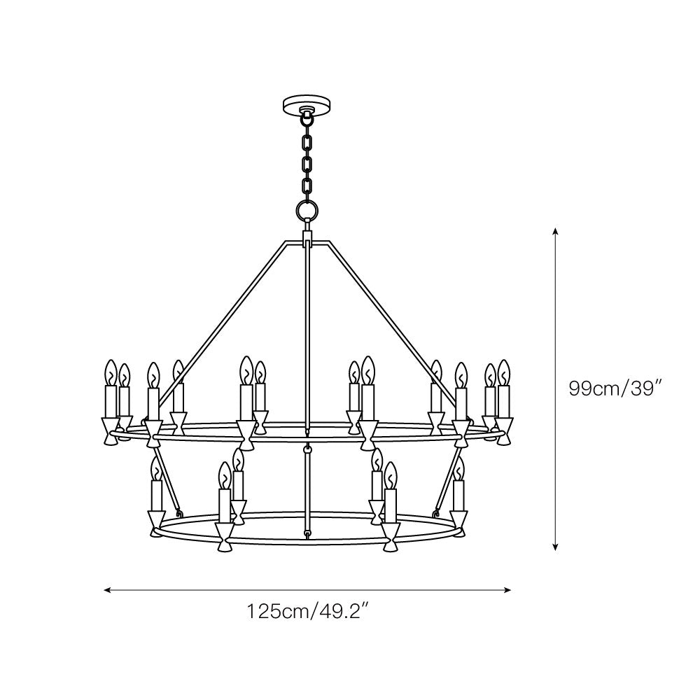 Kylan Chandelier - Modern Open-Frame Steel Candelabra | Minimalist Industrial Lighting