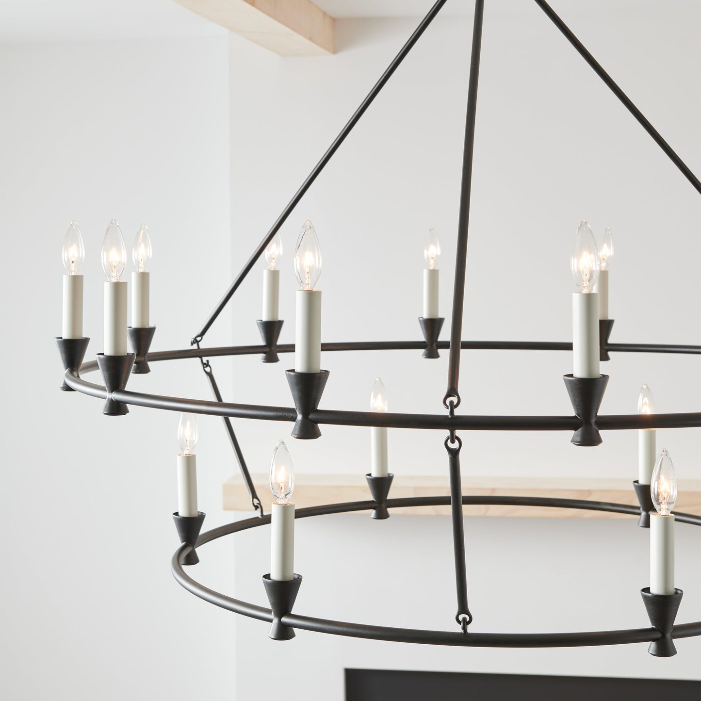 Kylan Chandelier - Modern Open-Frame Steel Candelabra | Minimalist Industrial Lighting