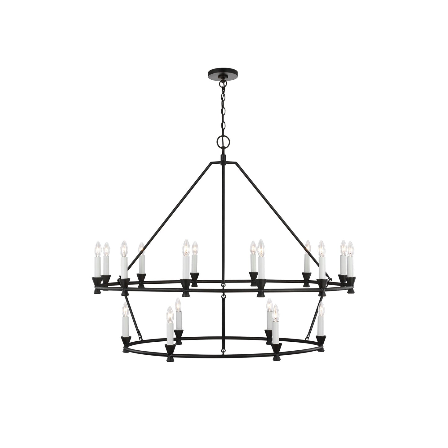 Kylan Chandelier - Modern Open-Frame Steel Candelabra | Minimalist Industrial Lighting
