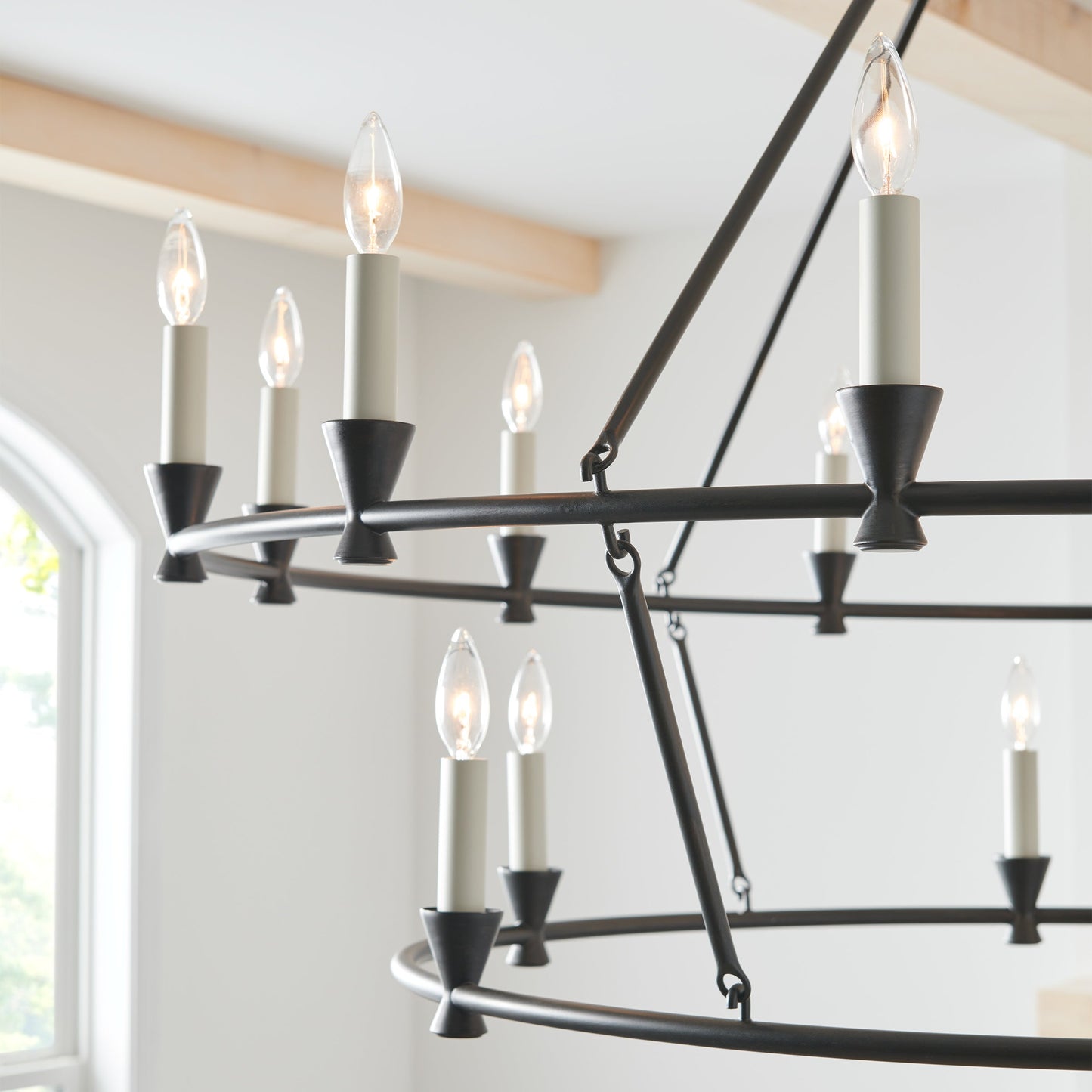 Kylan Chandelier - Modern Open-Frame Steel Candelabra | Minimalist Industrial Lighting