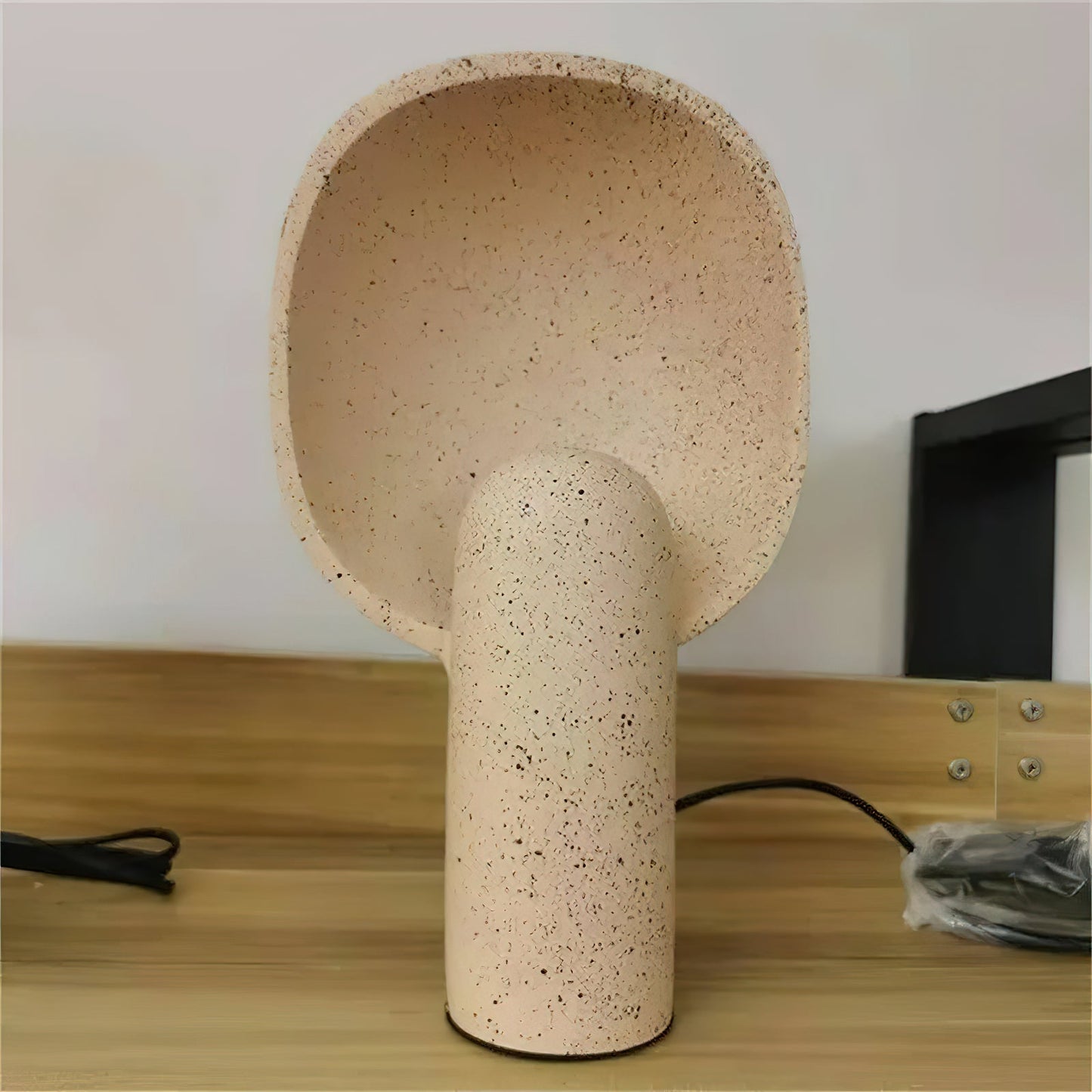 Khasseh Table Lamp - Sculptural Beige Pink Resin Desk Light | Modern Organic