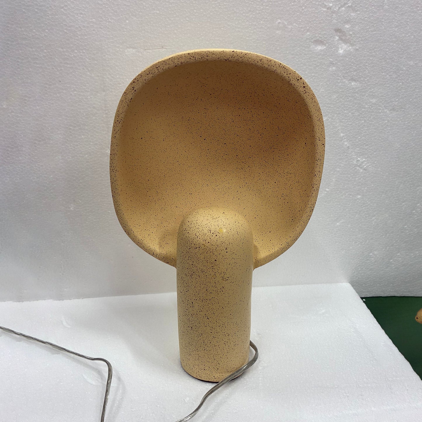Khasseh Table Lamp - Sculptural Beige Pink Resin Desk Light | Modern Organic