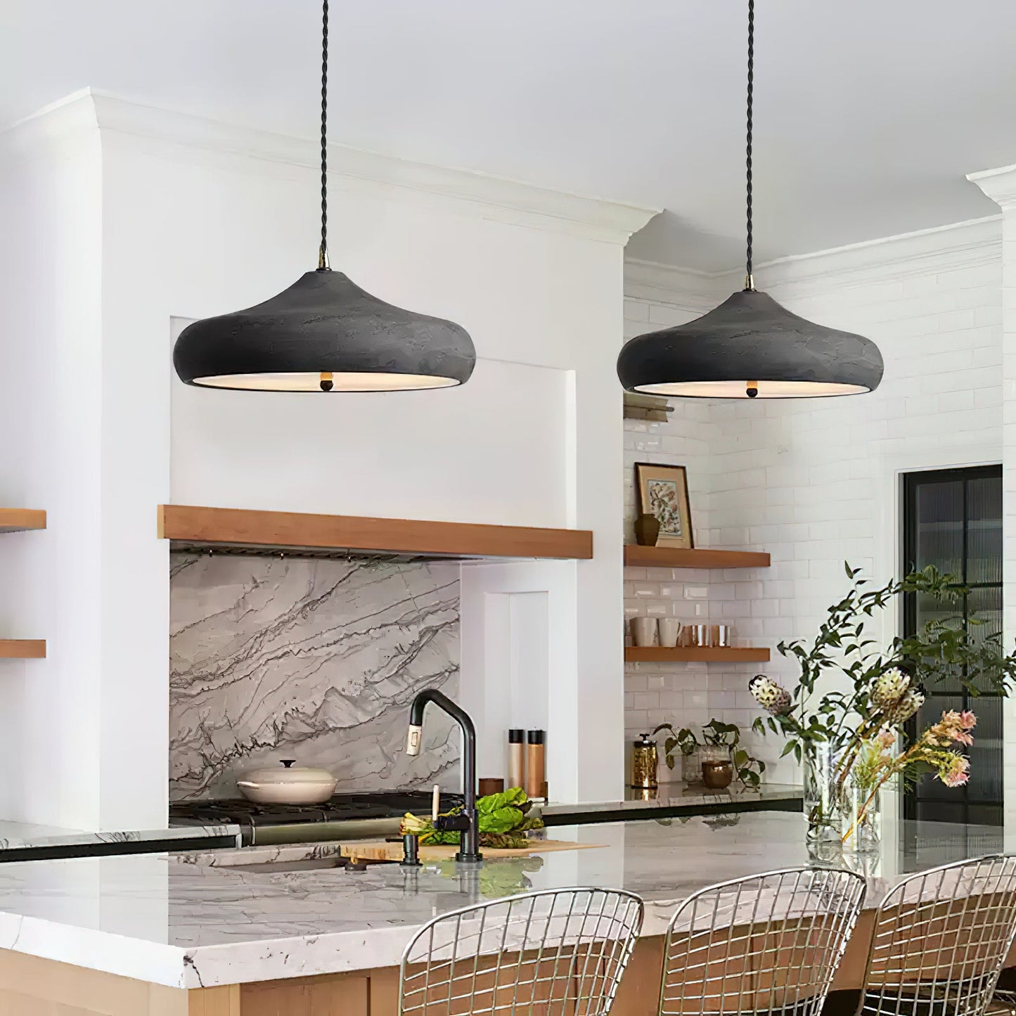 Kichler Danika Pendant Lamp - Modern Minimalist Metal LED Disk Pendant