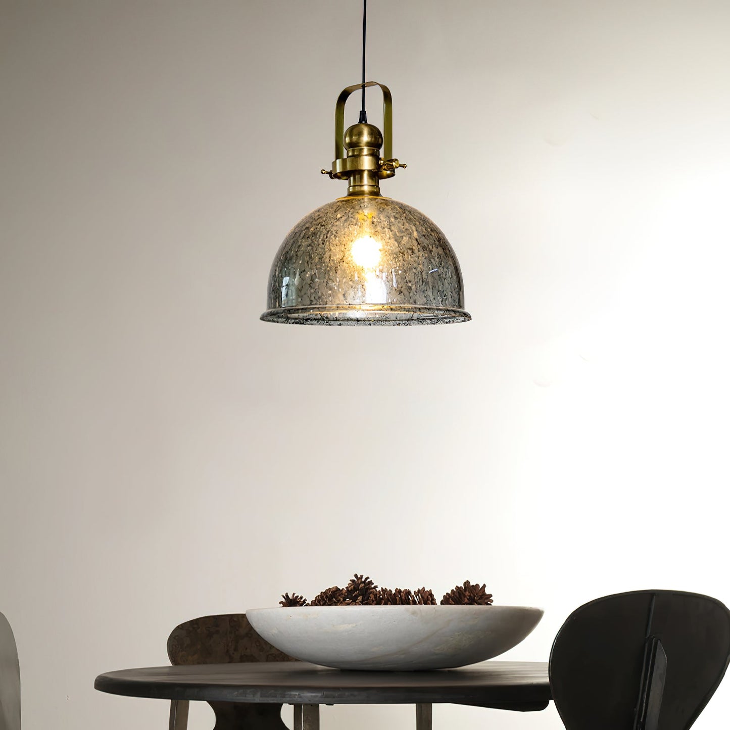 Kichler Everly Pendant Lamp - Flared Glass Mini Pendant | Copper & Smoked Glass Industrial Lighting