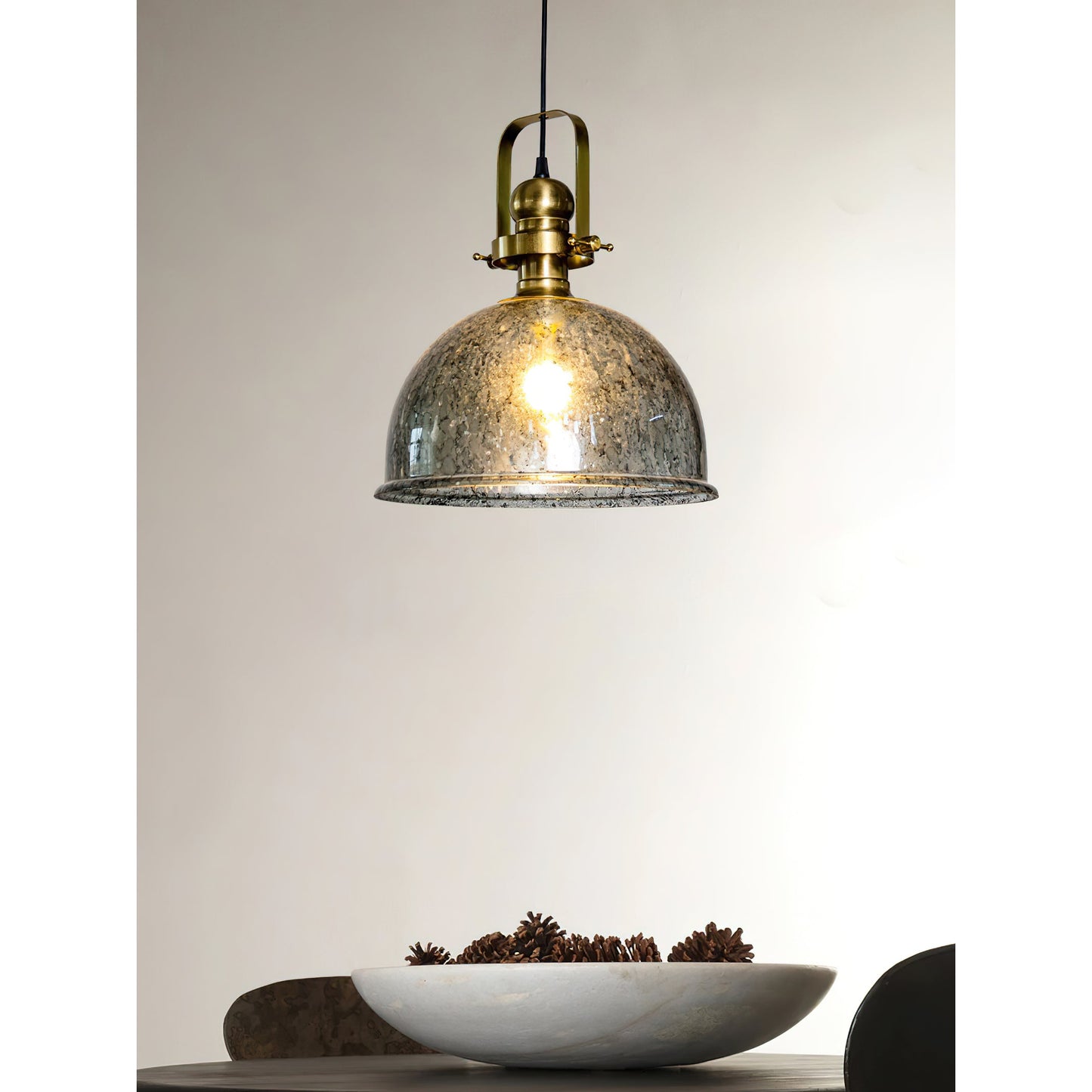 Kichler Everly Pendant Lamp - Flared Glass Mini Pendant | Copper & Smoked Glass Industrial Lighting