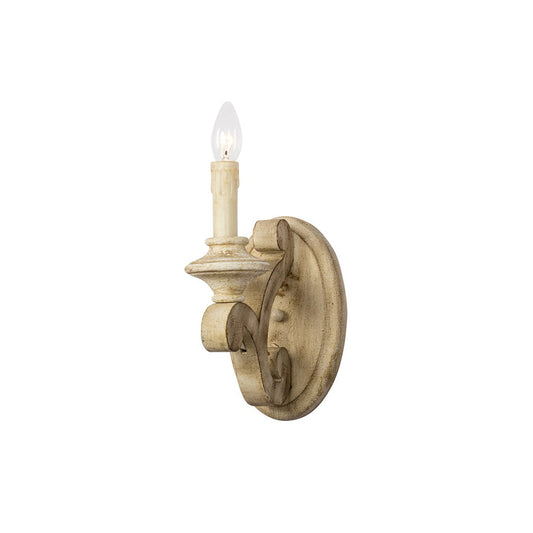 Kichler Hayman Bay Sconce - Distressed Solid Wood Scroll Wall Lamp
