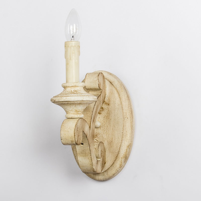Kichler Hayman Bay Sconce - Distressed Solid Wood Scroll Wall Lamp