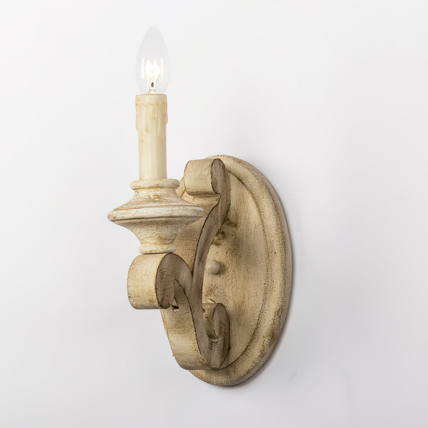 Kichler Hayman Bay Sconce - Distressed Solid Wood Scroll Wall Lamp