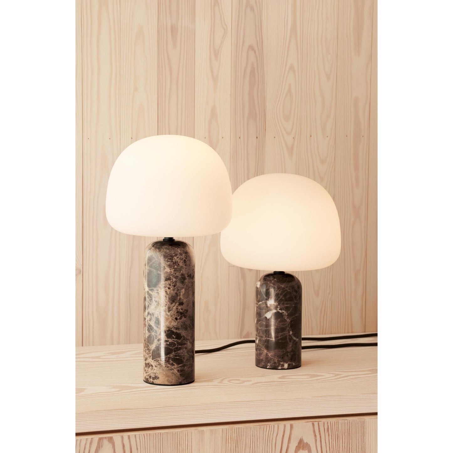 Kin Table Lamp - Polished Marble & Mouth-Blown Glass Bobble Lamp